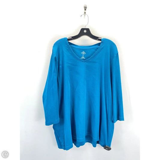 Top 2pc 3/4 Sleeve By St Johns Bay In Blue, Size: 2x