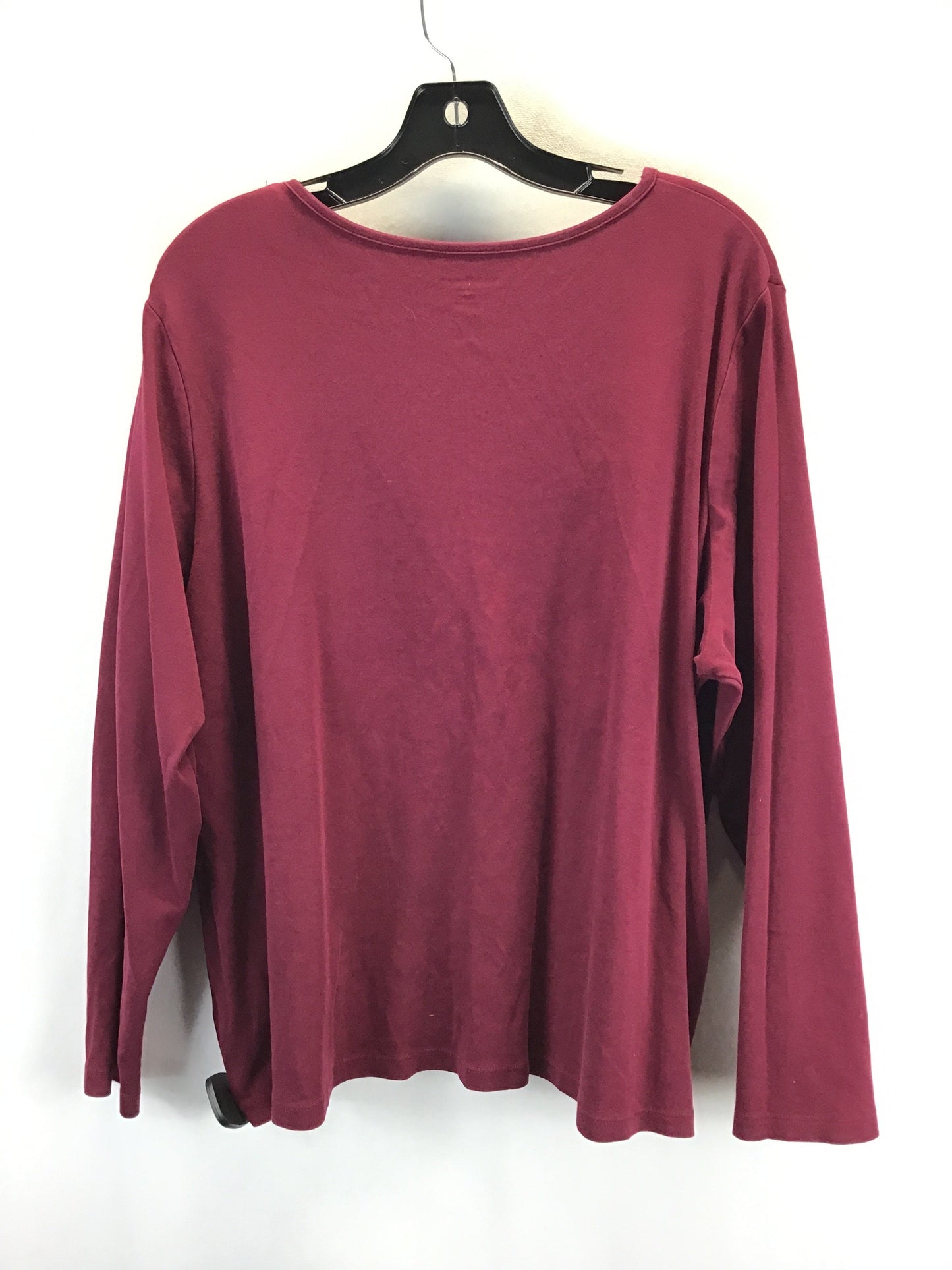 Top Long Sleeve Basic By Croft And Barrow In Red, Size: 2x