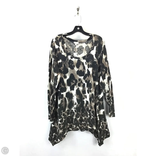 Top Long Sleeve By Avenue In Leopard Print, Size: 2x