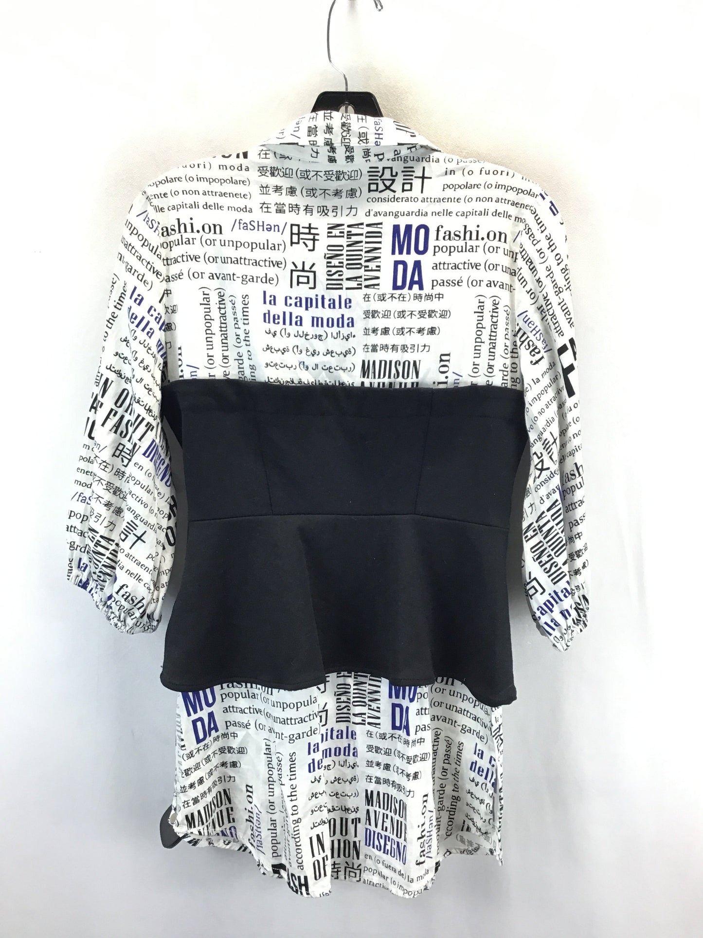 Top 3/4 Sleeve By New York And Co In Black & White, Size: Xs