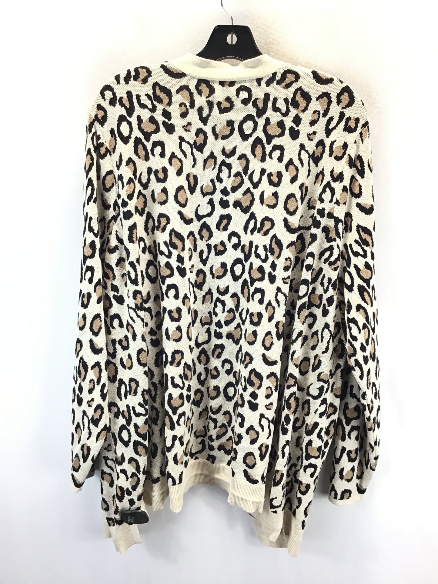 Sweater Cardigan By Croft And Barrow In Leopard Print, Size: 2x