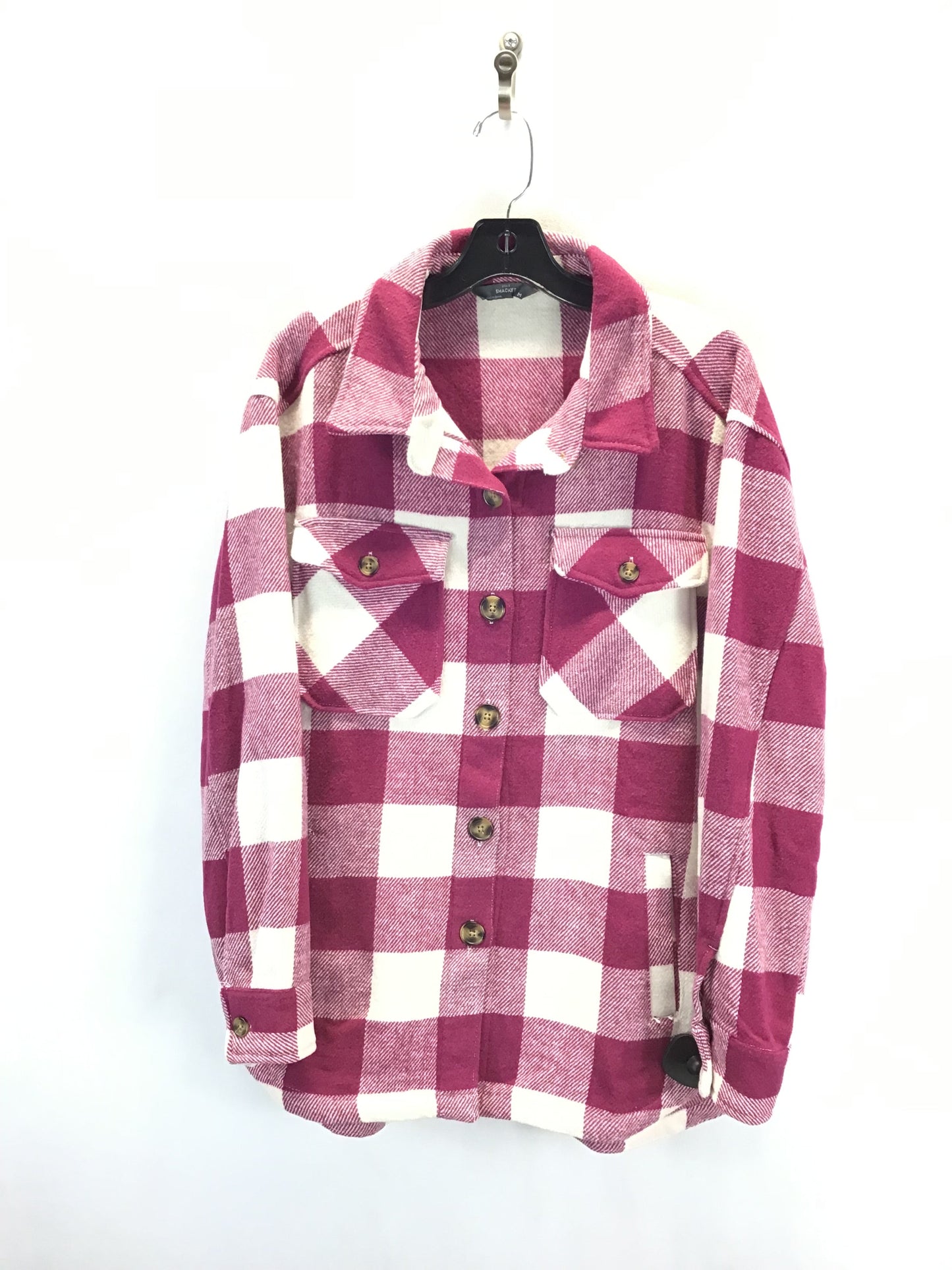 Top Long Sleeve By Clothes Mentor In Plaid Pattern, Size: M