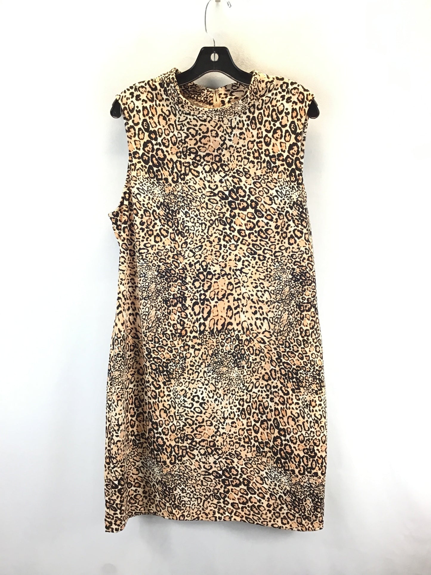 Dress Casual Midi By Sharagano In Leopard Print, Size: Xl