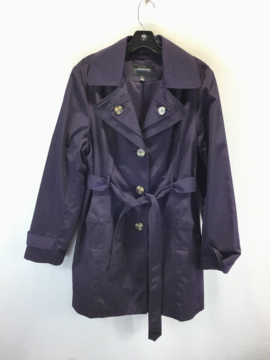 Coat Trench Coat By London Fog In Purple, Size: L