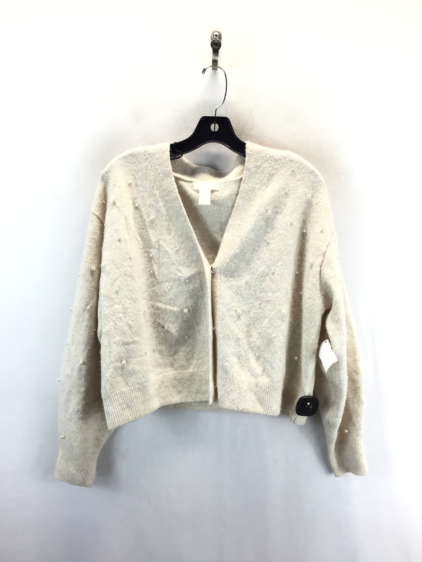 Sweater Cardigan By H&m In Beige, Size: L