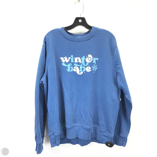 Sweatshirt Collar By Clothes Mentor In Blue, Size: Xl