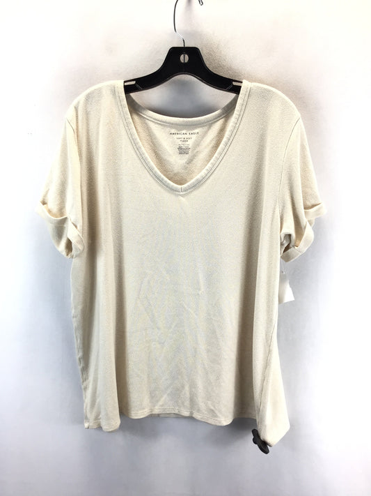 Top Short Sleeve Basic By American Eagle In Beige, Size: Xl