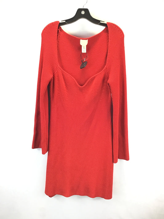 Dress Sweater By H&m In Red, Size: L