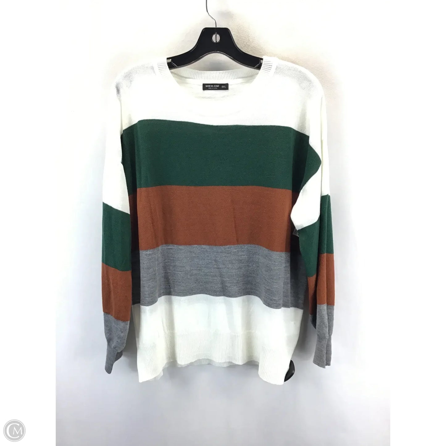 Sweater By Shein In Green & White, Size: Xl