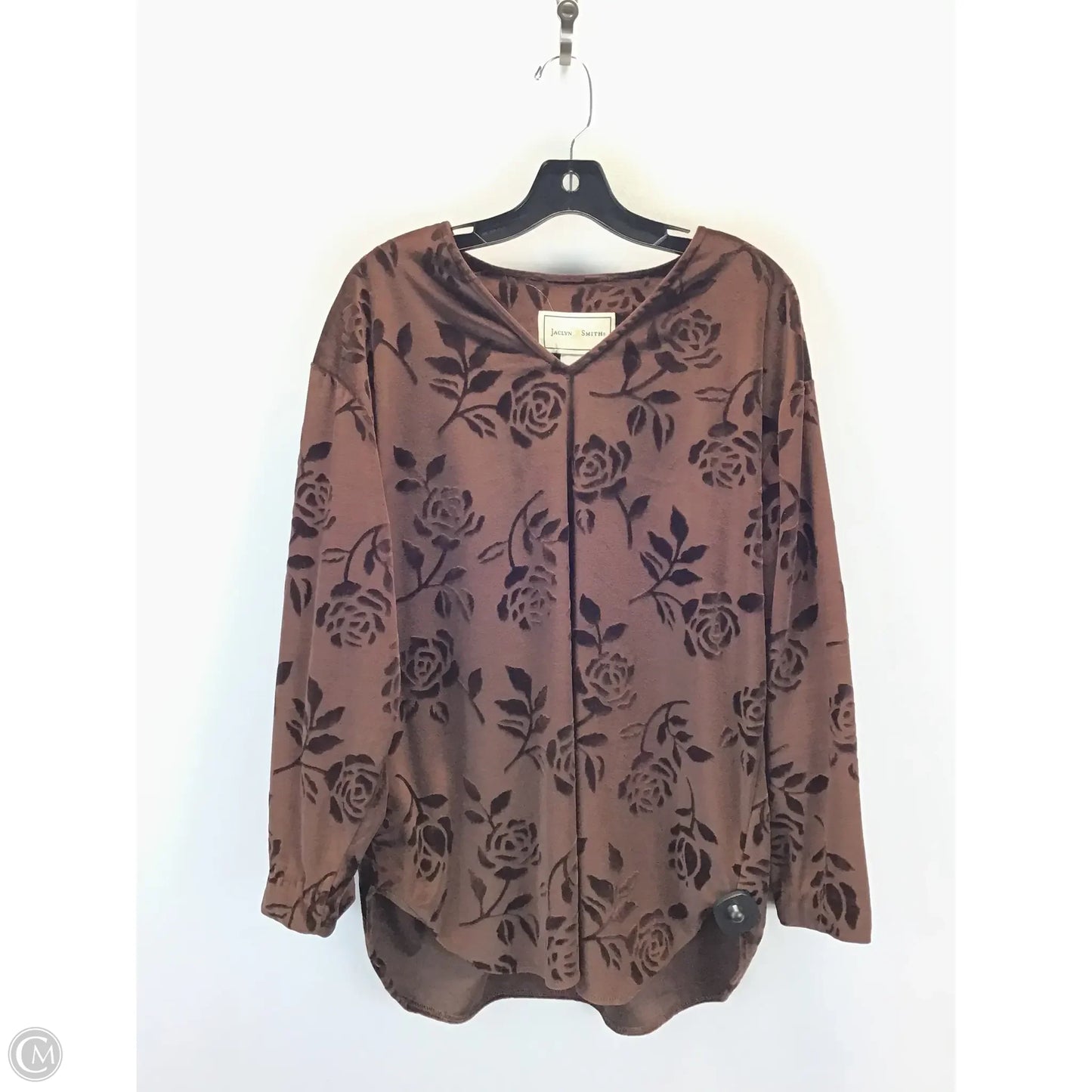 Top Long Sleeve By Jaclyn Smith In Brown, Size: L