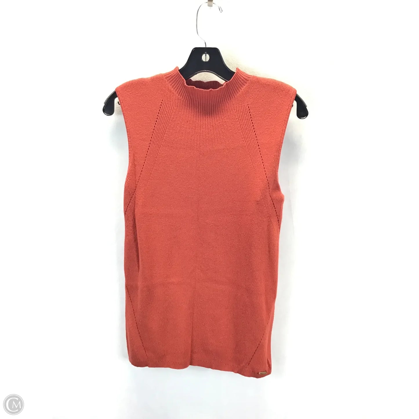 Vest Sweater By Tahari By Arthur Levine In Orange, Size: L