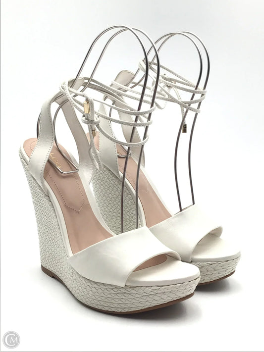 Shoes Heels Wedge By Aldo In White, Size: 8.5