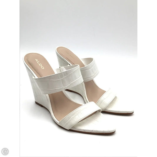 Sandals Heels Wedge By Aldo In White, Size: 7.5