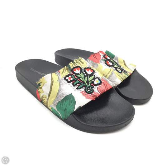 Sandals Flats By Steve Madden In Floral Print, Size: 10