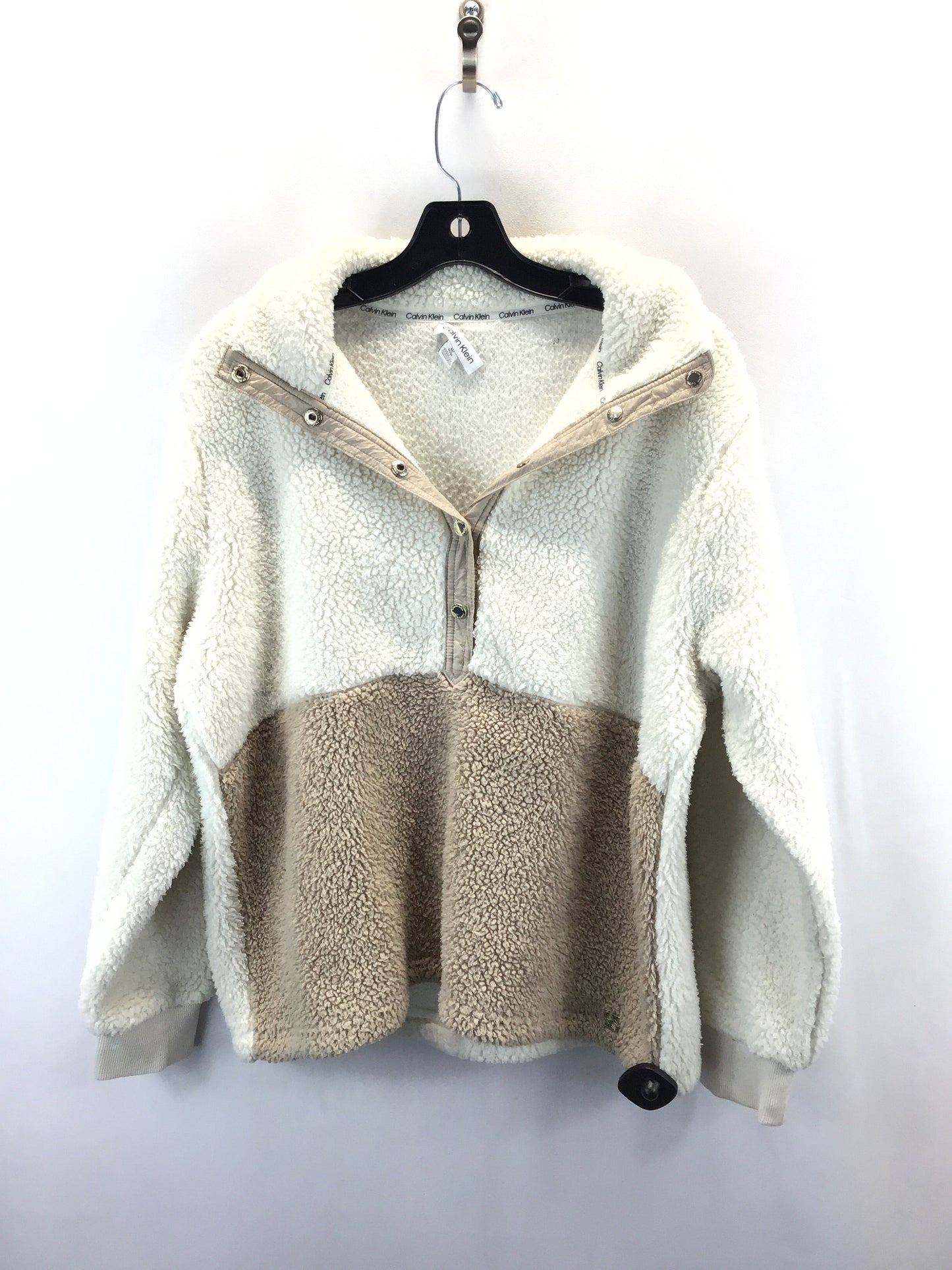 Sweatshirt Crewneck By Calvin Klein In Cream, Size: M