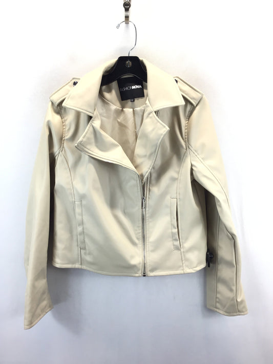 Jacket Moto By Fashion Nova In Nude, Size: L