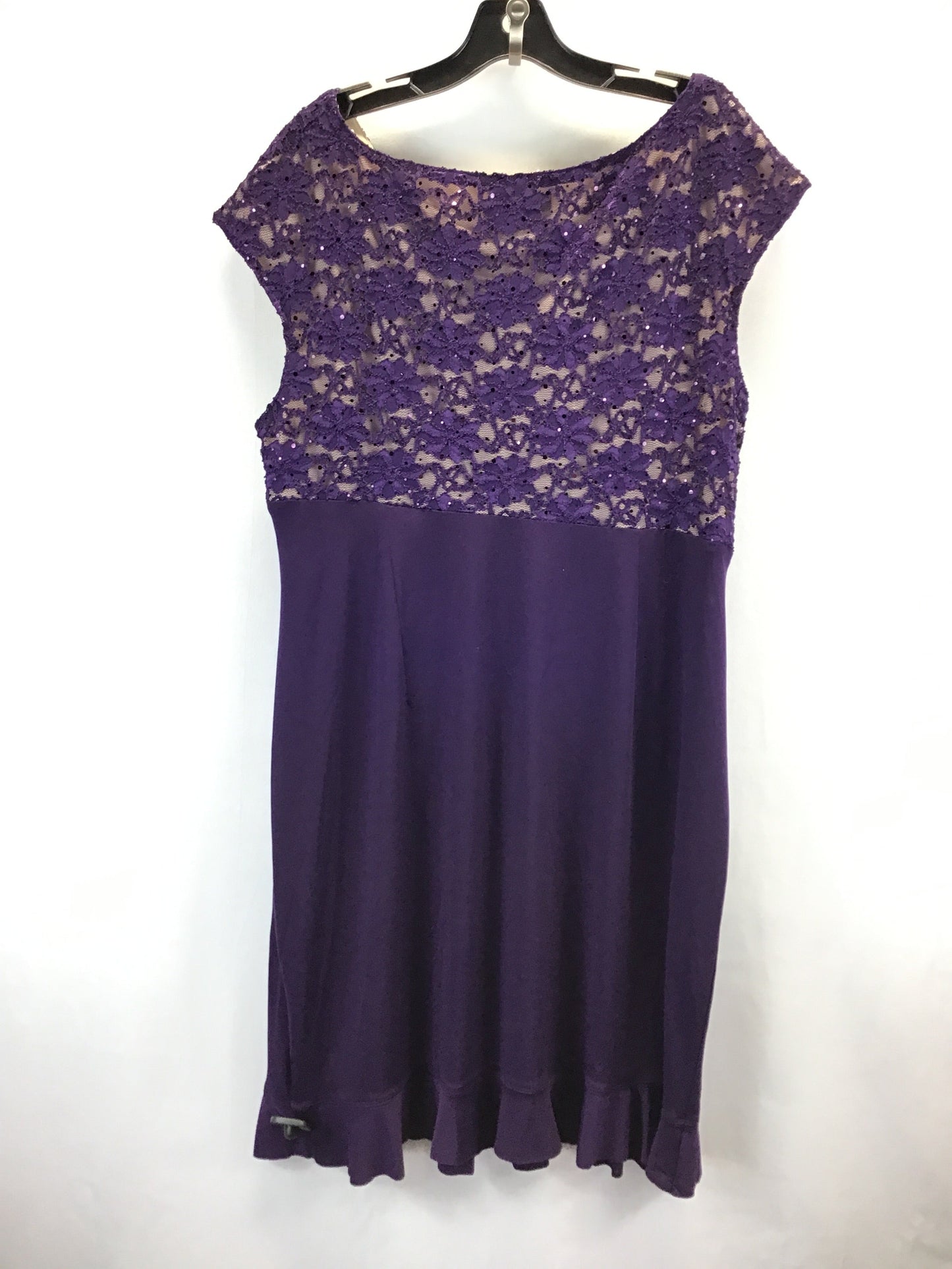 Dress Party Midi By Dressbarn In Purple, Size: 2x