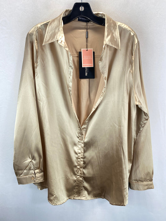Gold Top Long Sleeve Pretty Little Thing, Size L