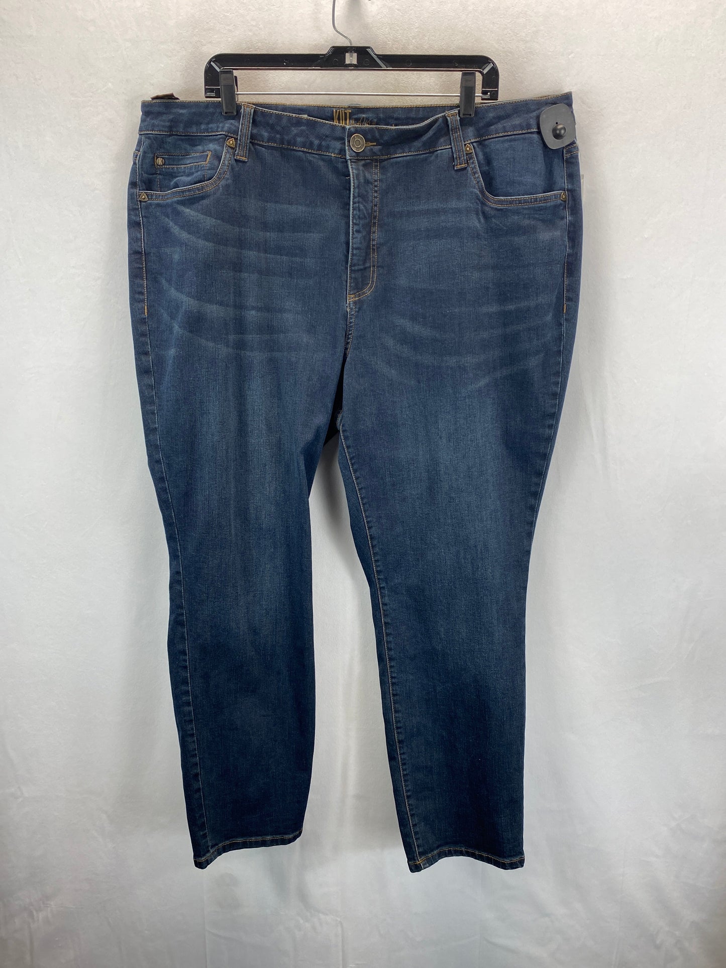 Blue Denim Jeans Straight Kut, Size 20w