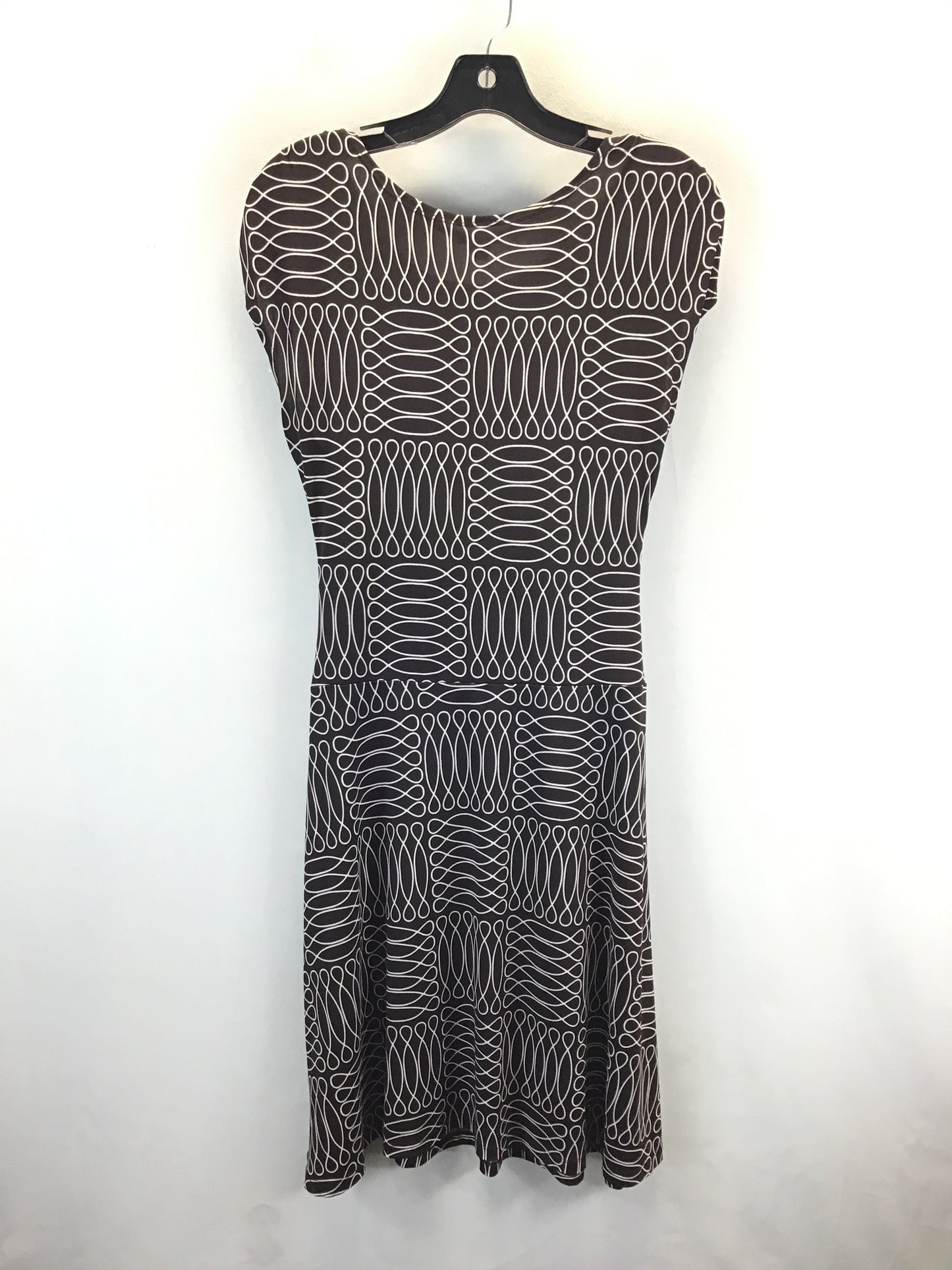 Dress Casual Midi By Enfocus In Brown & White, Size: M