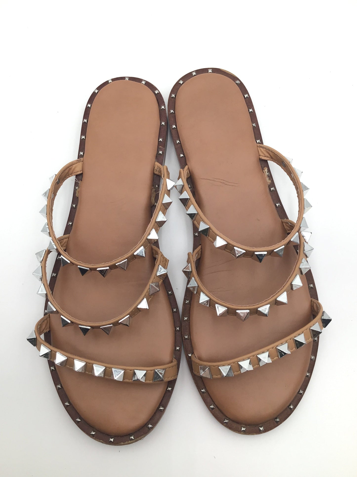 Tan Sandals Flip Flops Cushionaire, Size 7