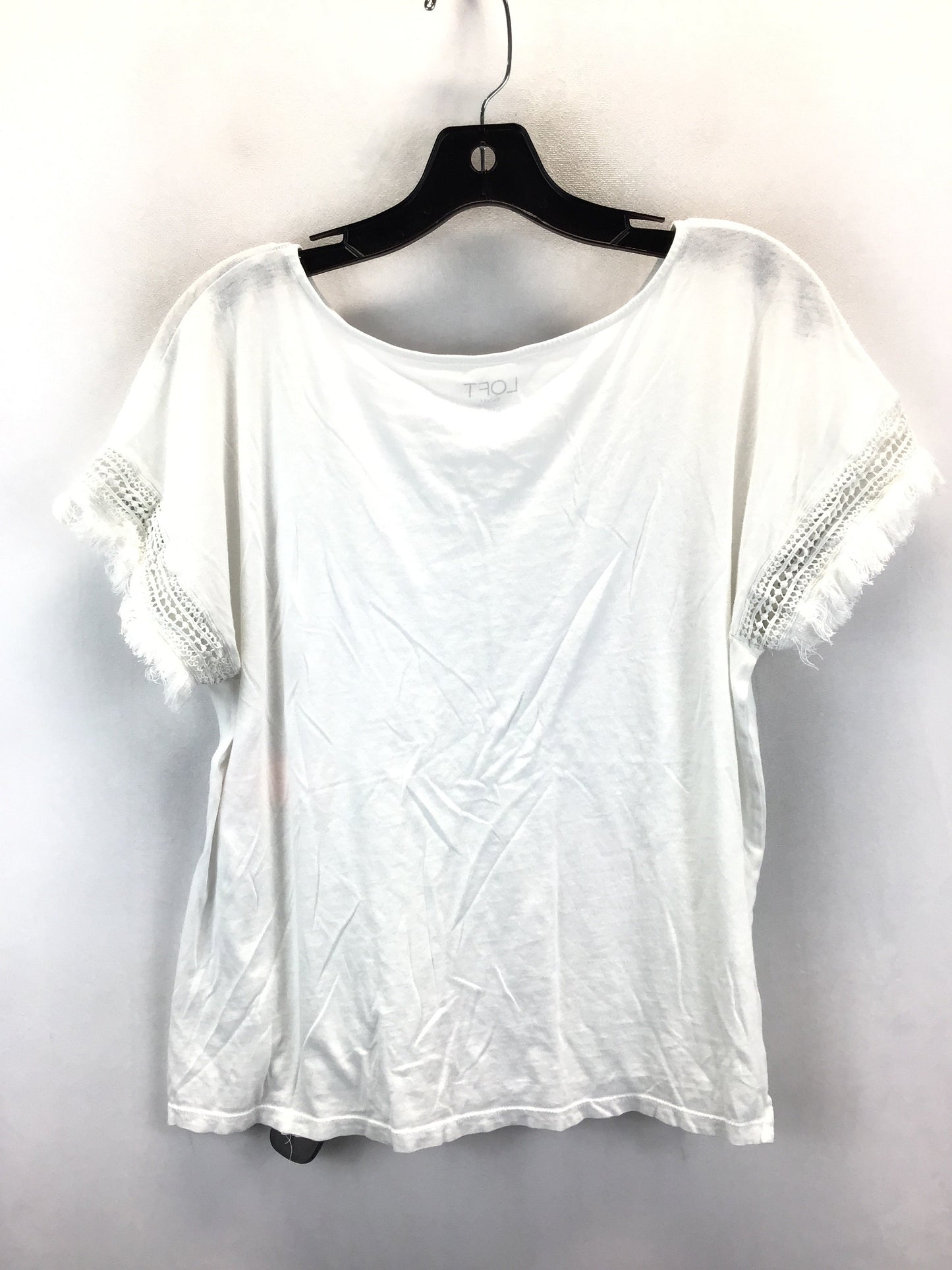 White Top Short Sleeve Basic Loft, Size M