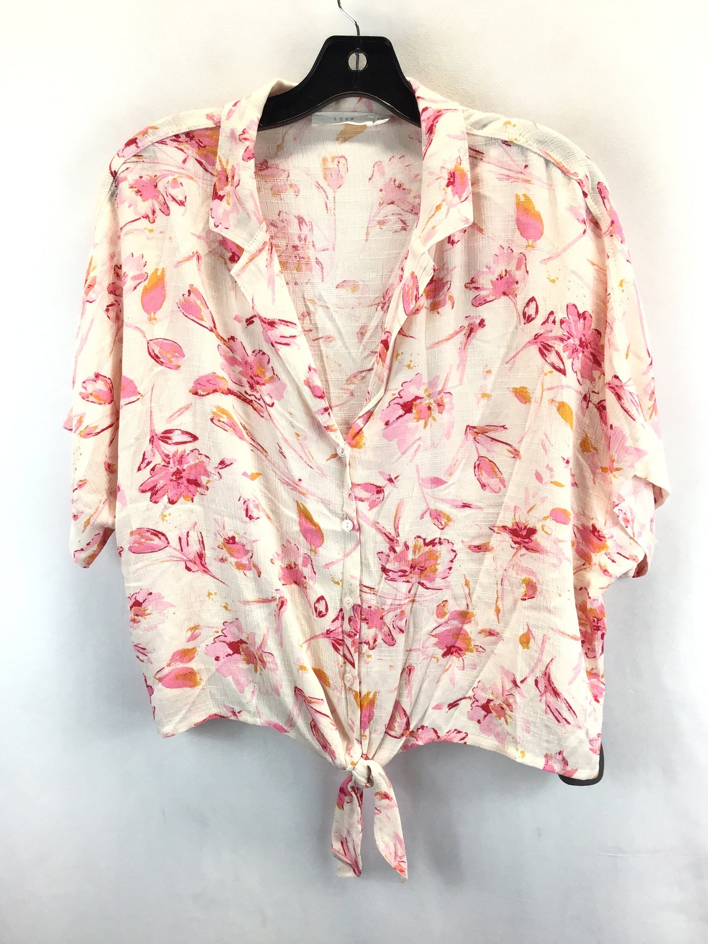 Top Short Sleeve By Lush In Floral Print, Size: M