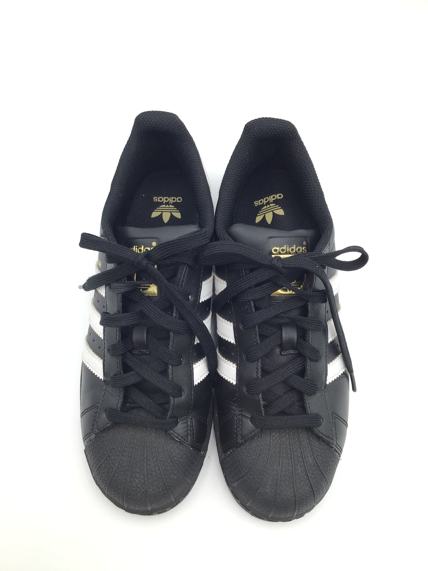 Black & Gold Shoes Sneakers Adidas, Size 5.5