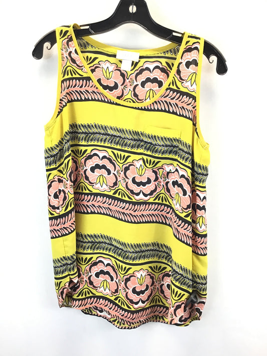 Top Sleeveless By Loft In Green & Pink, Size: S