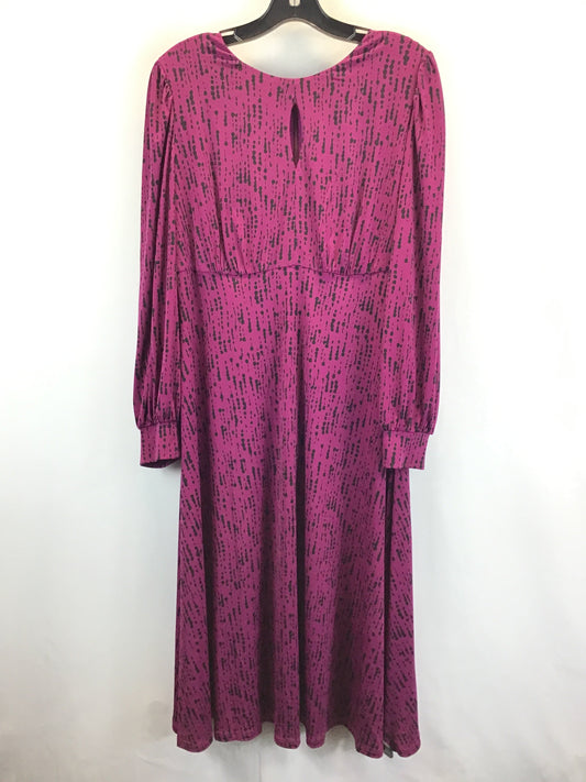 Black & Purple Dress Casual Midi London Times, Size L