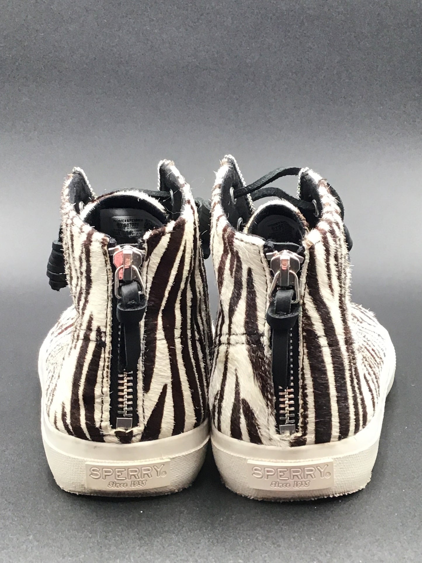 Zebra Print Shoes Sneakers Sperry, Size 9