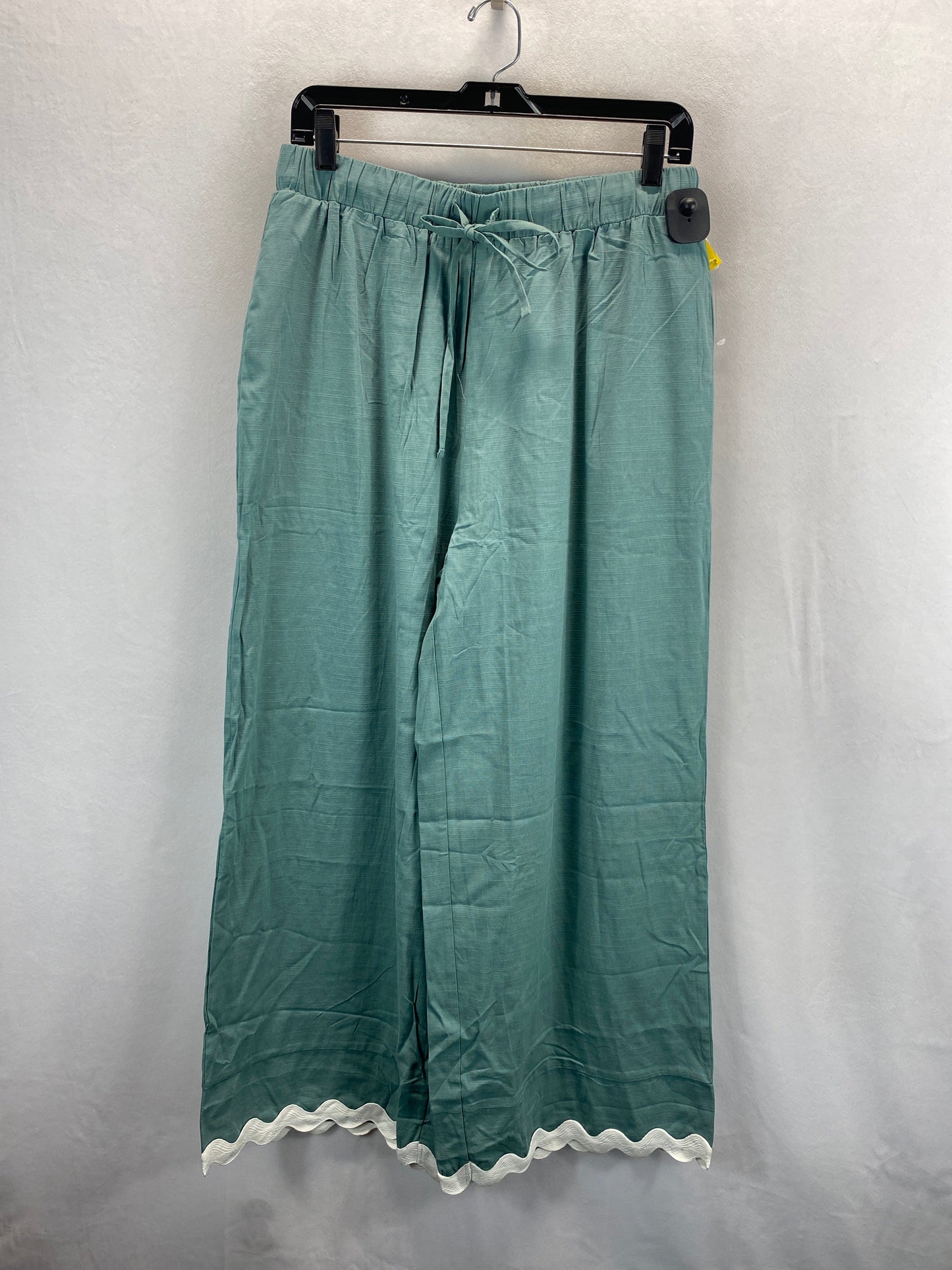 Green & White Pants Set 2pc Clothes Mentor, Size L