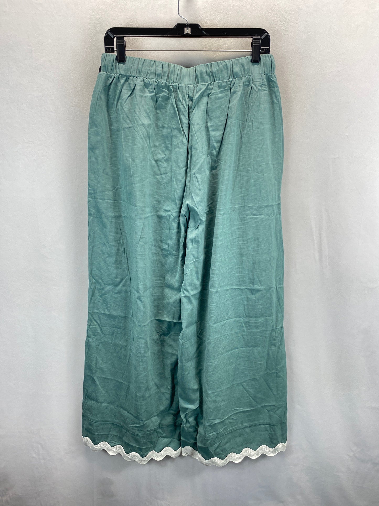 Green & White Pants Set 2pc Clothes Mentor, Size L