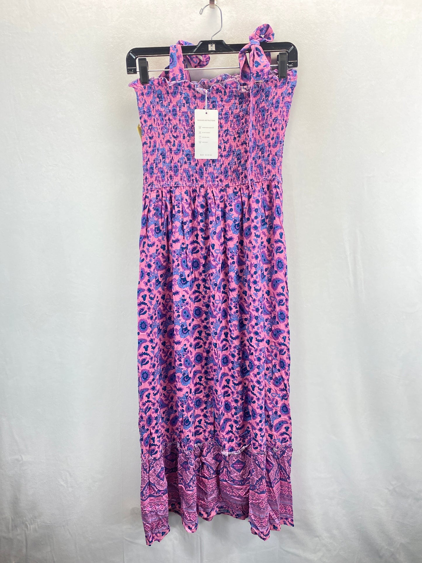 Pink & Purple Dress Casual Maxi Clothes Mentor, Size M