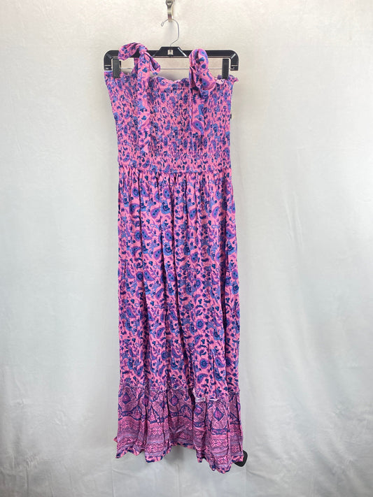 Pink & Purple Dress Casual Maxi Clothes Mentor, Size M