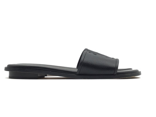Black & Gold Sandals Designer Michael By Michael Kors, Size 7