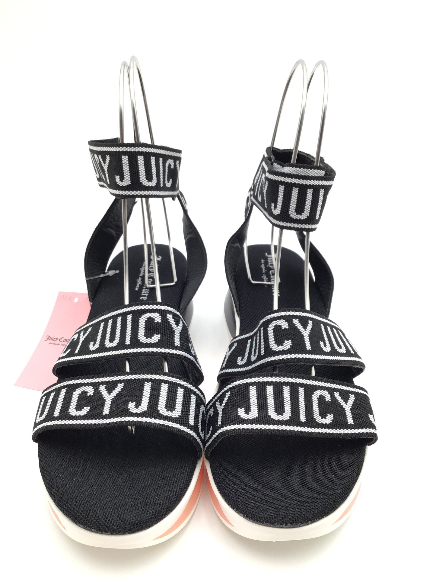 Sandals Flats By Juicy Couture In Black & White, Size: 9.5