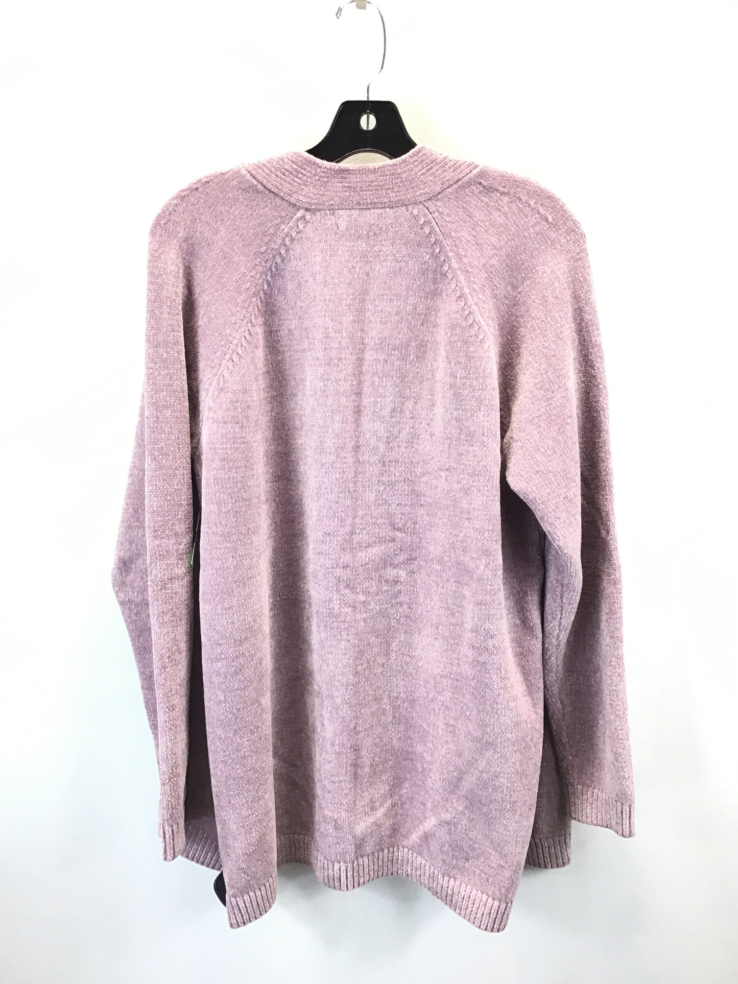 Sweater Cardigan By Lands End In Purple, Size: Xl