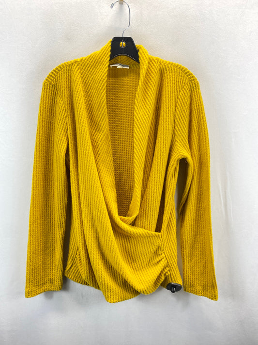 Top Long Sleeve By Pleione In Yellow, Size: L