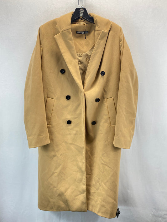 Coat Trench Coat By Boohoo Boutique In Tan, Size: M