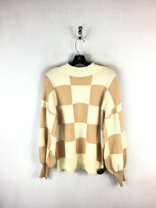 Sweater By Clothes Mentor In Cream & Tan, Size: M