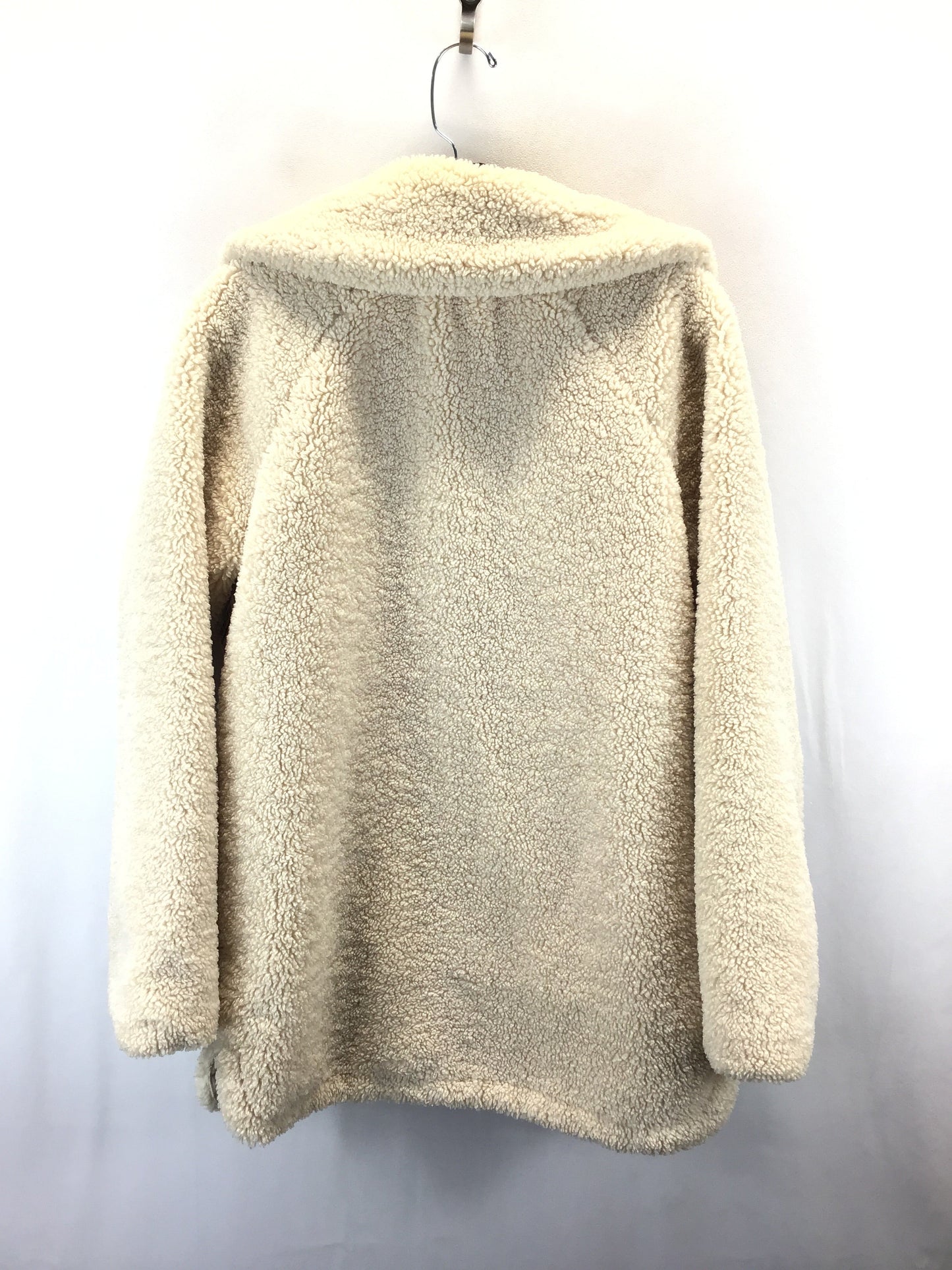 Coat Faux Fur & Sherpa By H&m In Cream, Size: Xs