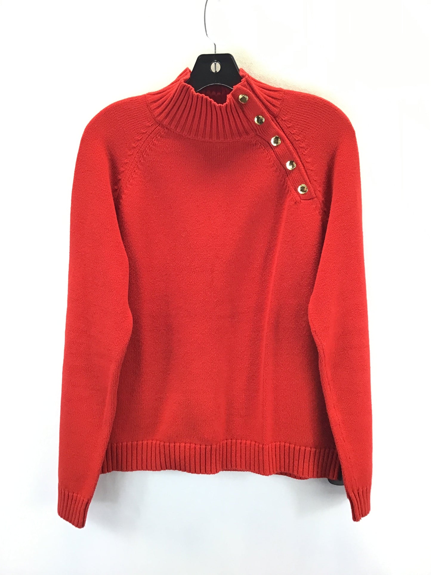 Sweater By Chaps In Gold & Red, Size: L