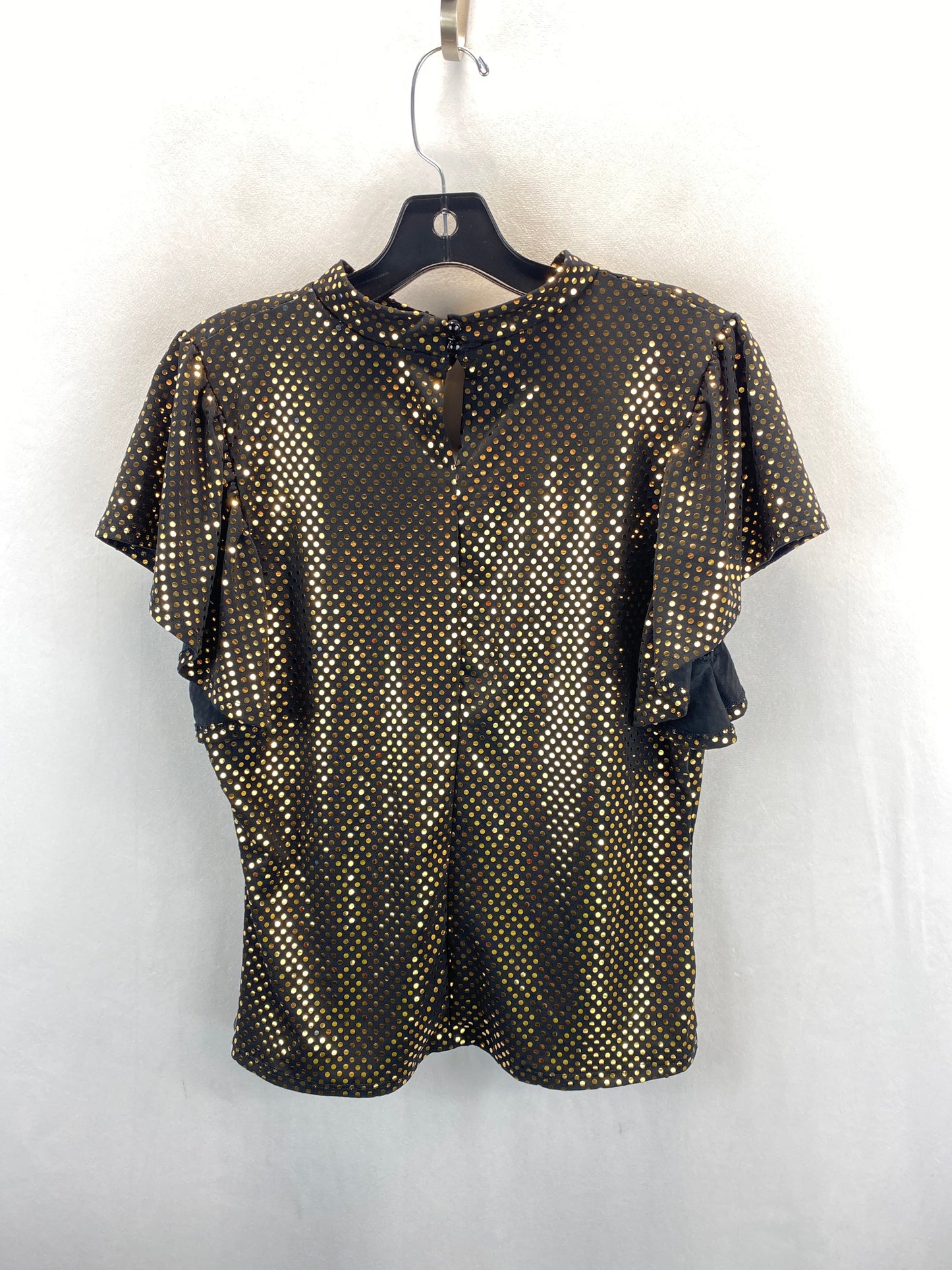 Black & Gold Top Short Sleeve Love, Size Xl