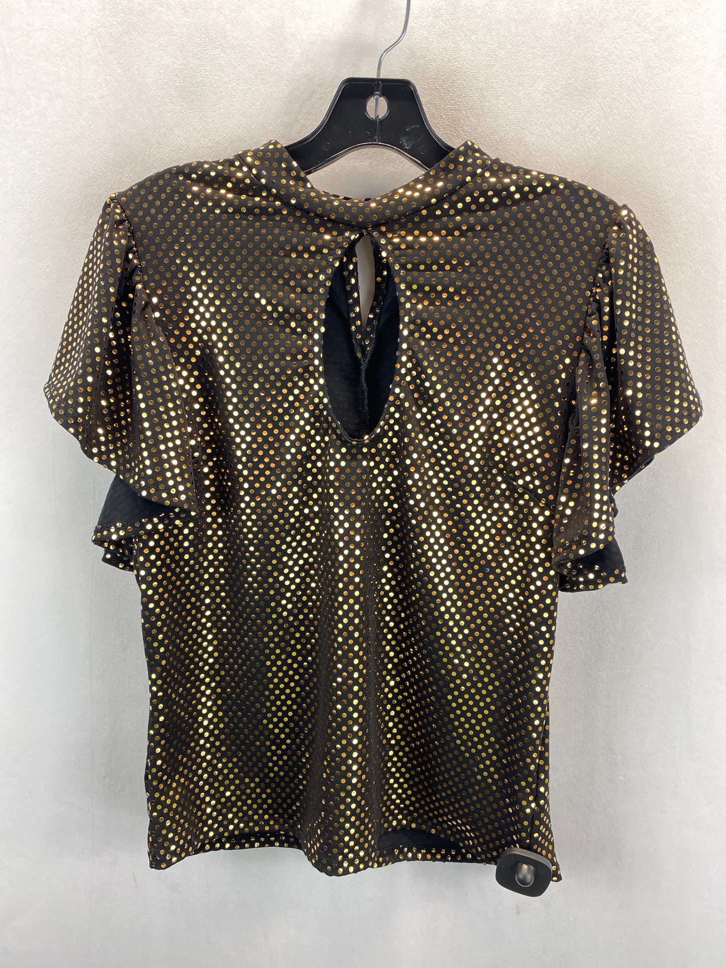 Black & Gold Top Short Sleeve Love, Size Xl