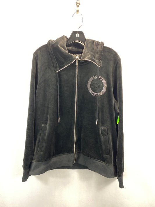 Athletic Jacket By Calvin Klein In Black, Size: L