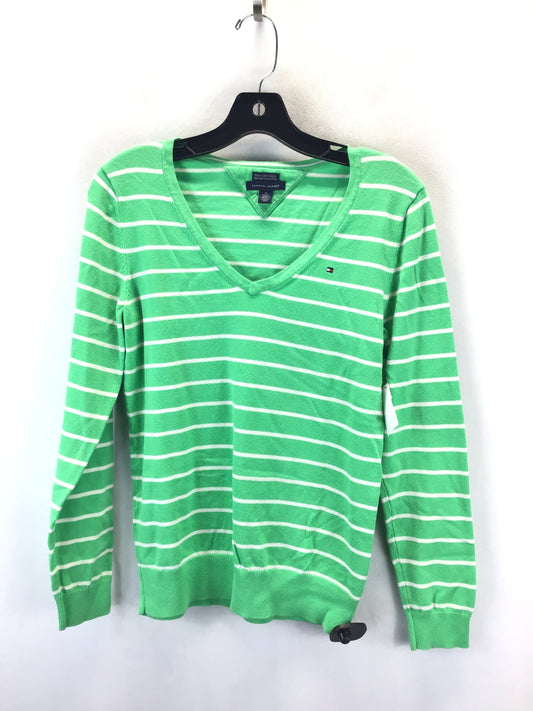 Sweater By Tommy Hilfiger In Green & White, Size: M