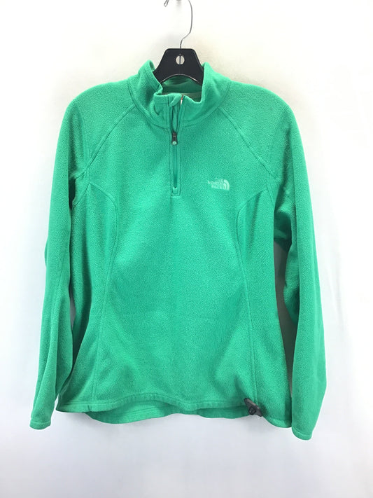 Athletic Top Long Sleeve Collar By The North Face In Green, Size: L