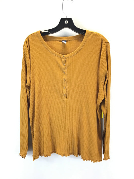 Top Long Sleeve By Old Navy In Yellow, Size: Xxl