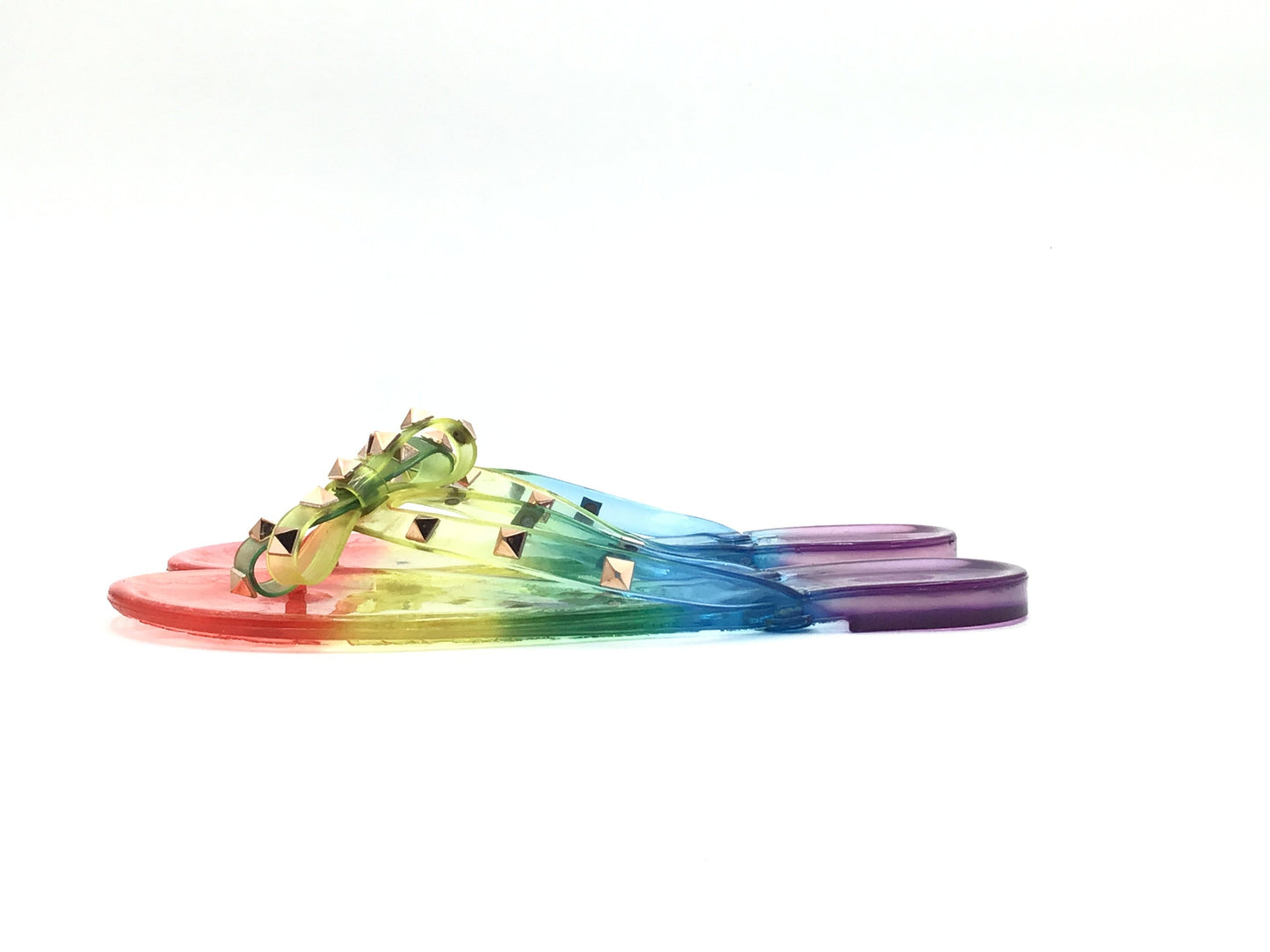 Rainbow Print Sandals Flip Flops Fashion Nova, Size 8